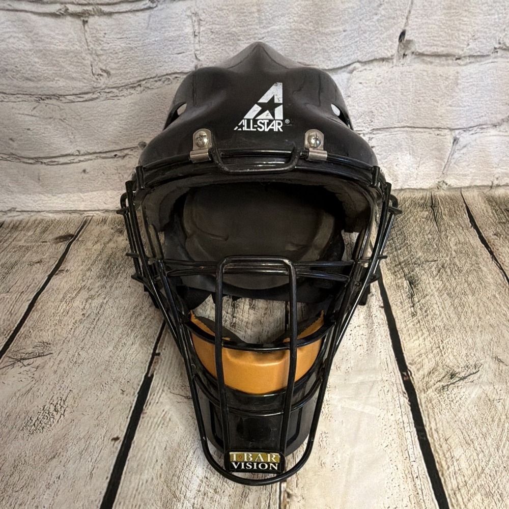 All-Star MVP2300 I-Bar Vision Catcher Umpire Helmet Mask Black Size 7 - 7 3/4